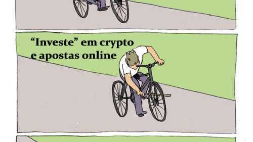 Meme do garoto de bike com uma vara na mão: ancap que nunca estudou ou leu economia.

Colocando a vara entre os raios no aro da bike: investe em crypto e apostas online

Caido no chão com dor: perdeu 90% do investimento - governo filho da puta