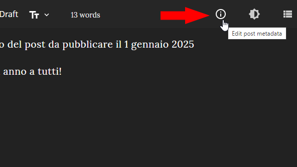 La (i) consente di modificare i metadati della pagina